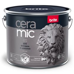 Краска BRITE ceramic для фасадов и цоколей База а, ведро 9 л, фотография