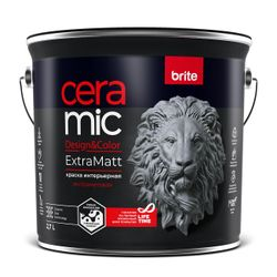 Краска BRITE CERAMIC для интенсивно используемых помещений ExtraMatt база А, ведро 2,7 л, детальное фото