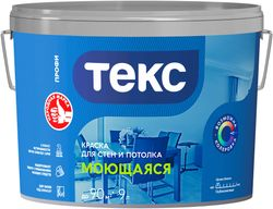 Краска моющаяся ТЕКС Профи глубокоматовая база D 9 л, детальное фото