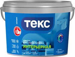Краска интерьерная ТЕКС Профи гладкая глубокоматовая база А 1,8 л, картинка