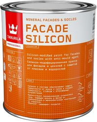 Краска фасадная Tikkurila/Tikkivala Facade Silicon глубокоматовая белая 0,9 л, крупный план