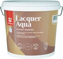Лак для стен/потолков Tikkurila/Tikkivala Lacquer Aqua прозрачный матовый 2,7 л, фотография