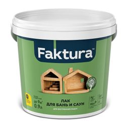 Лак FAKTURA для бань и саун,ведро 0,9 л, фотография