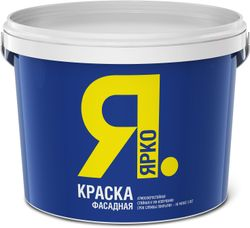 Краска фасадная ЯРКО для наружных и внутренних работ белая ведро 6 кг, изображение