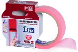 Малярная лента IRFIX EXTRA для деликатных поверхностей 25мм х 25м розовая, крупный план