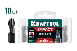 Биты KRAFTOOL 26191-3-25-s10, крупный план