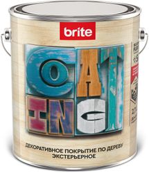 Покрытие BRITE FLEXX декоративное по дереву экстерьерное бесцветное 2,7 л, фотография