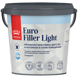 Шпатлевка финишная акриловая Tikkurila/Tikkivala Euro Filler Light белая 0,9л, вид
