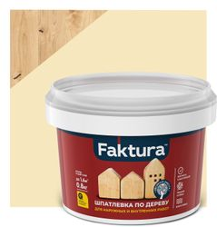 Шпатлевка FAKTURA по дереву сосна, банка 0,8 кг, крупный план