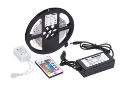 Лента IEK LED компл. 12В 14.4Вт RGB IP20 10мм/5м, вид