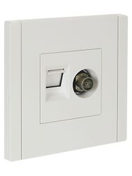Розетка TV-RJ45 1 пост IEK FORTE&PIANO белый, детальное фото