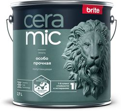 Эмаль BRITE CERAMIC особо прочная акриловая база А, ведро 2,7 л, детальное фото