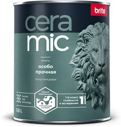 Эмаль BRITE CERAMIC особо прочная акриловая база А, банка 0,9 л, изображение