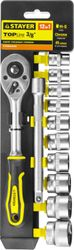 Набор торцевых головок Stayer 12 шт 10-24 3/8", картинка
