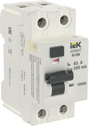 Выключатель дифференциального тока IEK ARMAT R10N 2P 63А 300мА тип AC, картинка
