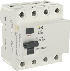 Выключатель дифференциального тока IEK ARMAT R10N 4P 40А 30мА тип A, картинка