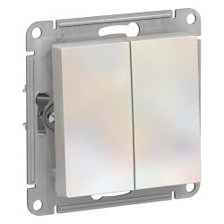 Выключатель 2-клавишный Systeme Electric Atlas Design 1240289 жемчужный, изображение