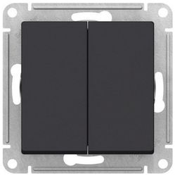 Выключатель 2-клавишный Schneider Electric Atlas Design карбон, фотография