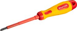 Отвёртка крестовая KRAFTOOL высоковольтная 2х100 мм, крупный план
