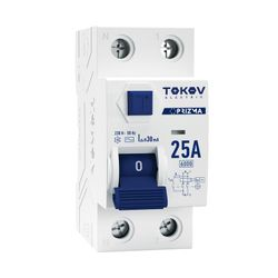Выключатель дифференциального тока (УЗО) 2П (1P+N) 25А 30мА тип AC 6кА TOKOV ELECTRIC, детальное фото