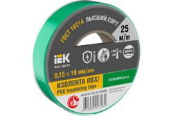 Изолента IEK 0,15х15 мм зеленая 20 м, картинка
