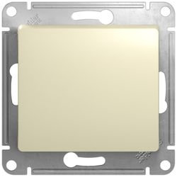 Переключатель 1-клавишный Schneider Electric GLOSSА GSL000261 кремовый, крупный план
