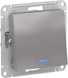 Переключатель 1-клавишный Schneider Electric Atlas Design ATN000363 алюминий, фотография