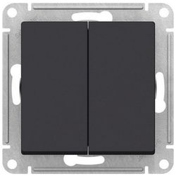 Переключатель 2-клавишный Schneider Electric Atlas Design ATN001065 карбон, вид