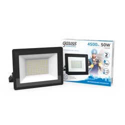 Прожектор Gauss Elementary 50W 4500lm 6500К 200-240V IP65 черный LED, фото