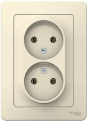Розетка электрическая 2 поста Schneider Electric BLANCA молочный, вид