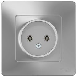 Розетка электрическая 1 пост Schneider Electric BLANCA алюминий, изображение