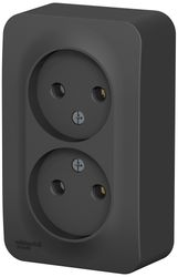 Розетка электрическая 2 поста Schneider Electric BLANCA антрацит, фото