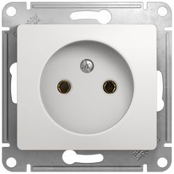 Розетка электрическая 1 пост Schneider Electric GLOSSА белый, крупный план