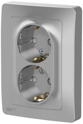 Розетка электрическая Schneider Electric BLANCA BLNRS001123 алюминий, крупный план