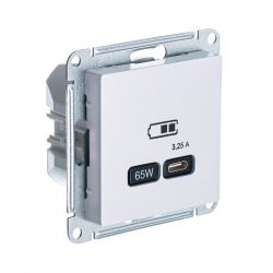 Розетка USB Type-C 1 пост Systeme Electric Atlas Design жемчужный, фото