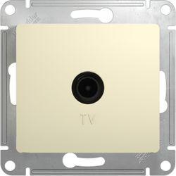 Розетка TV 1 пост Schneider Electric GLOSSА кремовый, фото