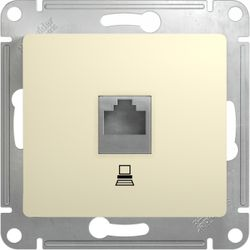 Розетка RJ-45 1 пост Schneider Electric GLOSSА кремовый, картинка