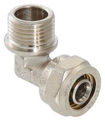 Угольник латунь никелированный VALTEC 3/4" х 26 мм, фотография