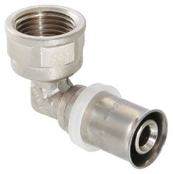 Угольник латунь никелированный VALTEC VTm.252.N 3/4" х 20 мм, изображение