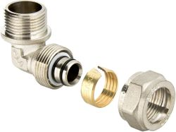 Угольник латунь никелированный VALTEC 1"х26 см, картинка