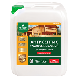 Антисептик prosept exterior трудновымыв. для наружн. работ для консерв. древ. 5л, вид