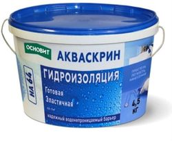Готовая эластичная гидроизоляция ОСНОВИТ Акваскрин HA64 4,5 кг, крупный план