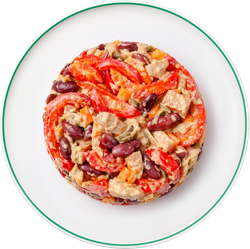 Салат с ветчиной и жареным луком, картинка