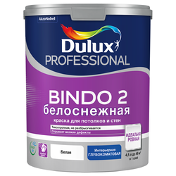 Краска интерьерная Dulux Bindo 2 глубокоматовая белоснежная 4,5 л, изображение