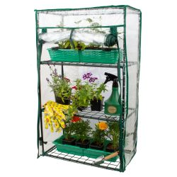 GARDEN SHOW Парник на подоконник "Маргарита", 3 полки, 460х240х800 мм, крупный план