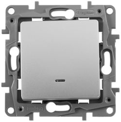 Переключатель 1-клавишный Legrand Etika 672415 алюминий, вид
