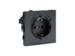 Прзетка USB/TYPE-C 1 пост ALTECH ENCORE 1SUCG графит, детальное фото
