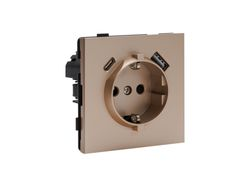 Прзетка USB/TYPE-C 1 пост ALTECH ENCORE 1SUCY шампань, вид