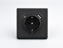 Прзетка USB/TYPE-C 1 пост ALTECH ENCORE 1SUCВ черный, фотография