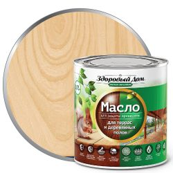 Масло для террас и деревянных полов Здоровый Дом бесцветное 0,75л, фото